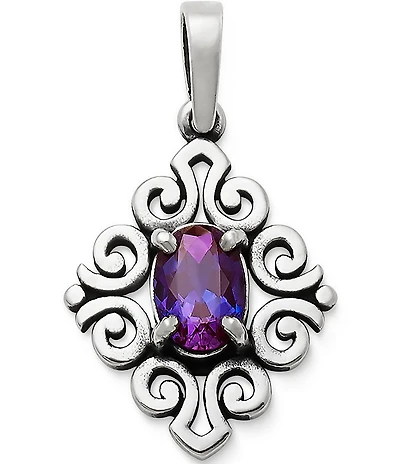 James Avery Scrolled Pendant with Gem