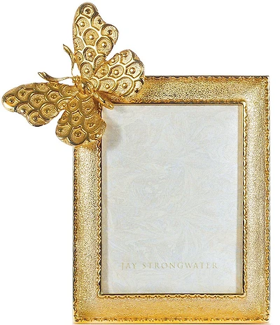 Jay Strongwater Juno Butterfly Gold Picture Frame, 3x4