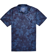 Jetty Bunker Floral Print Short Sleeve Polo Shirt