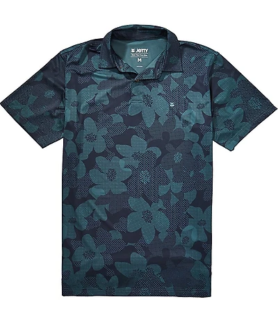 JETTY Bunker Printed Short Sleeve Polo Shirt