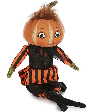 Joe Spencer's Gathered Traditions Festive Fall Khloe Pumpkin Head Figurine