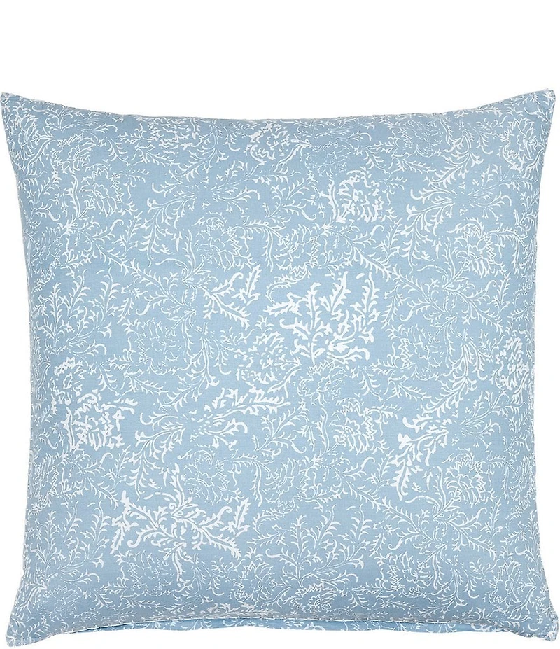 John Robshaw Organic Long Staple Cotton Percale Avni Light Indigo Euro Sham