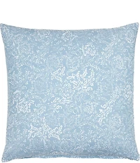 John Robshaw Organic Long Staple Cotton Percale Avni Light Indigo Euro Sham