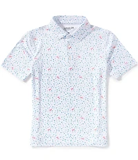 Johnnie-O Big Boys Angler Printed Performance Short-Sleeve Polo