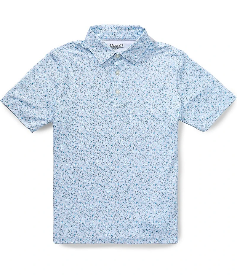 Johnnie-O Big Boys Beach Break Print Performance Short-Sleeve Polo