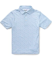 Johnnie-O Big Boys Beach Break Print Performance Short-Sleeve Polo