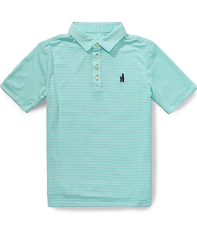 Johnnie-O Big Boys Dru Mesh Performance Pique Striped Short-Sleeve Polo