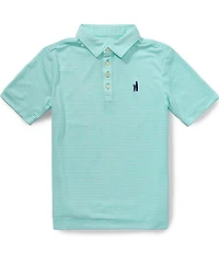 Johnnie-O Big Boys Dru Mesh Performance Pique Striped Short-Sleeve Polo