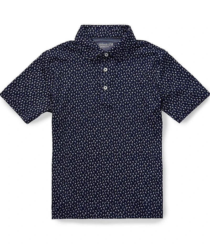 Johnnie-O Big Boys Marina Print Performance Jersey Short-Sleeve Polo