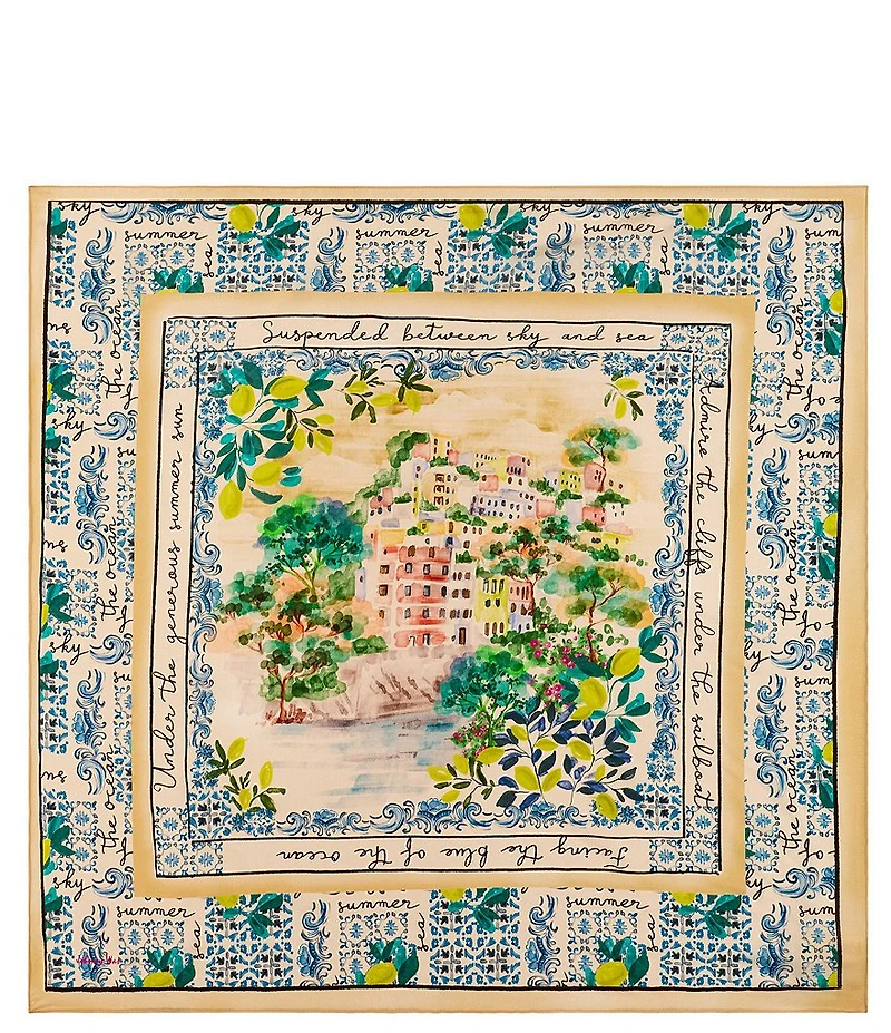 JOHNNY WAS Olympe Print Silk Square Scarf