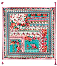 JOHNNY WAS Renata Print Tassel Silk Square Scarf