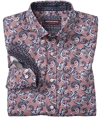 Johnston & Murphy Checkered Paisley Long Sleeve Woven Shirt