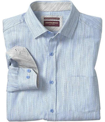 Johnston & Murphy Collin Jacquard Long Sleeve Woven Shirt