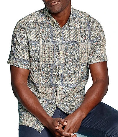 Johnston & Murphy Hampton Bandana Print Short Sleeve Woven Shirt