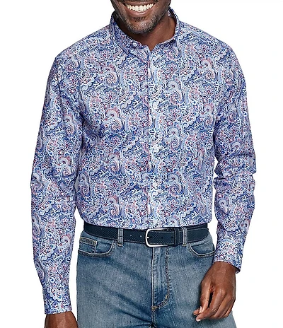 Johnston & Murphy Large Mosaic Print Long Sleeve Woven Shirt