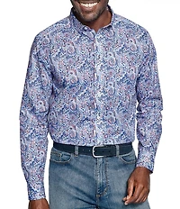 Johnston & Murphy Large Mosaic Print Long Sleeve Woven Shirt