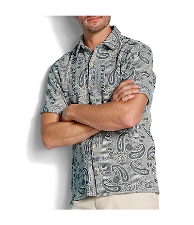 Johnston & Murphy Linden Paisley Short Sleeve Woven Shirt