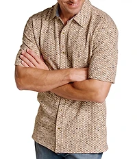 Johnston & Murphy Linden Textured Pattern Short Sleeve Woven Shirt