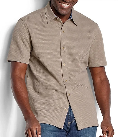 Johnston & Murphy Linden Textured Short Sleeve Woven Shirt