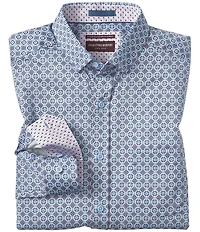 Johnston & Murphy Logan Floral Tile Print Long Sleeve Woven Shirt