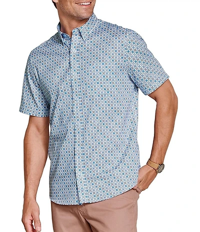 Johnston & Murphy Logan Geo Floral Print Short-Sleeve Woven Shirt