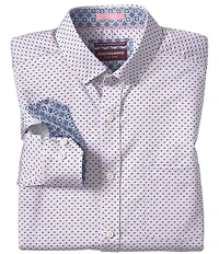 Johnston & Murphy Logan Micro Diamond Print Long Sleeve Woven Shirt