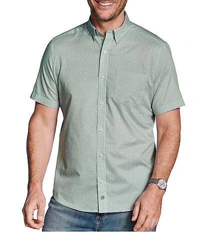 Johnston & Murphy Logan Mini Print Short Sleeve Woven Shirt