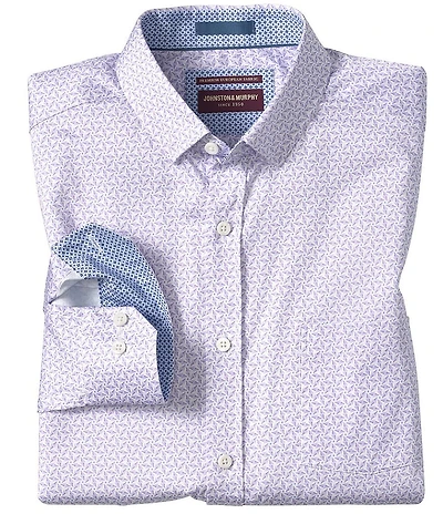 Johnston & Murphy Logan Pinwheel Print Long Sleeve Woven Shirt