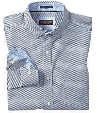 Johnston & Murphy Logan Triangle Grid Print Long Sleeve Woven Shirt
