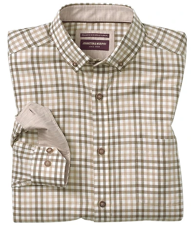 Johnston & Murphy Melange Check Long Sleeve Woven Shirt