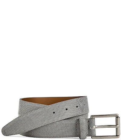 Johnston & Murphy Men's Brushed Micro Check Belt