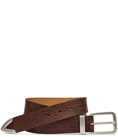 Johnston & Murphy Men's Distressed Tipped Leather Belt