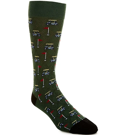 Johnston & Murphy Men's Golf Cart Novelty Socks