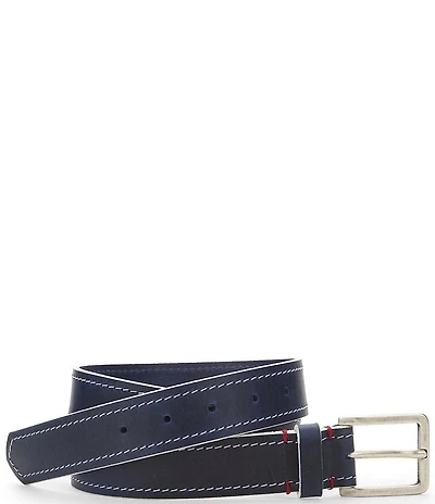 Johnston & Murphy Men's White-Edged Waxed Leather Belt
