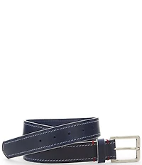 Johnston & Murphy Men's White-Edged Waxed Leather Belt