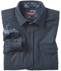 Johnston & Murphy Mini Gingham Knit Long Sleeve Woven Shirt