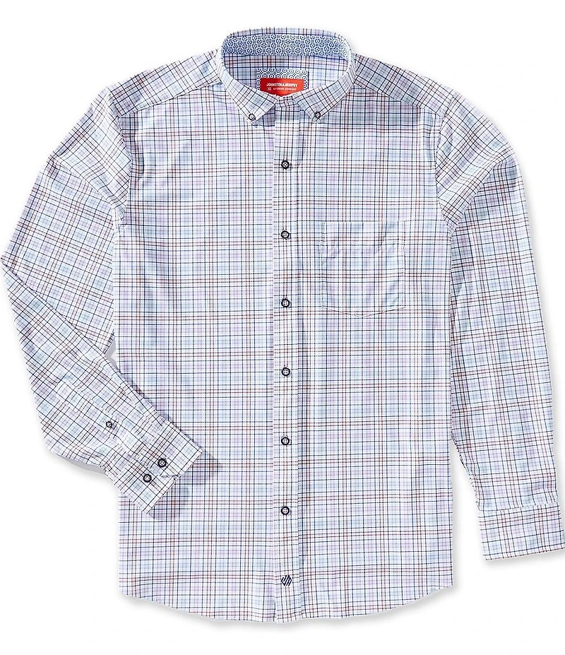 Johnston & Murphy Multi XC+ Motion Plaid Long Sleeve Woven Shirt