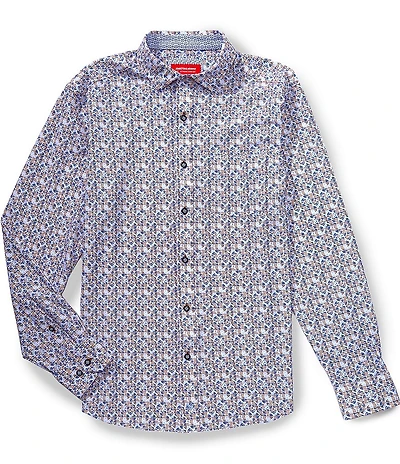 Johnston & Murphy Multi XC+ Motion Printed Long Sleeve Woven Shirt