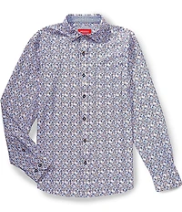 Johnston & Murphy Multi XC+ Motion Printed Long Sleeve Woven Shirt
