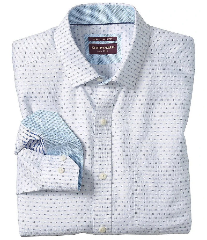 Johnston & Murphy Ovation Diamond Print Non-Iron Long Sleeve Woven Shirt