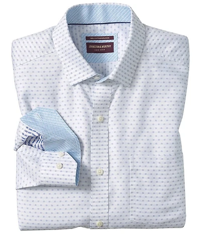 Johnston & Murphy Ovation Diamond Print Non-Iron Long Sleeve Woven Shirt