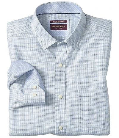 Johnston & Murphy Ovation Non-Iron Cross Hatch Long Sleeve Woven Shirt