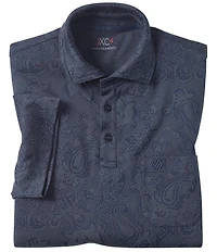 Johnston & Murphy Paisley Knit Jacquard Short Sleeve Polo Shirt