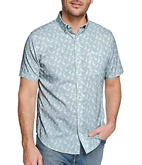 Johnston & Murphy Pelican Print Short Sleeve Woven Shirt