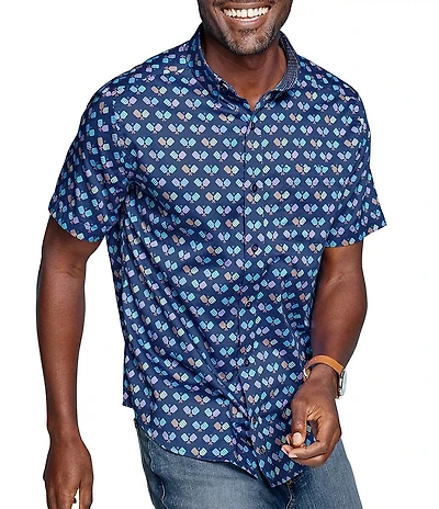Johnston & Murphy Pickleball Print Short Sleeve Woven Shirt