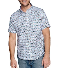 Johnston & Murphy Rooster Print Short Sleeve Woven Shirt