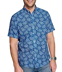 Johnston & Murphy Rose Print Short Sleeve Woven Shirt