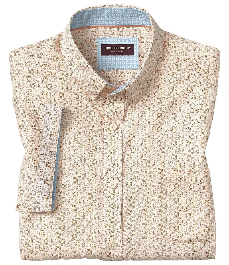 Johnston & Murphy Sun Print Short Sleeve Woven Shirt