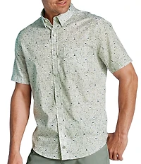 Johnston & Murphy Tee Time Print Short Sleeve Woven Shirt
