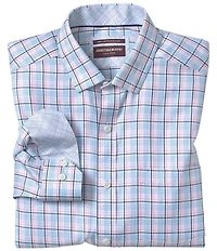 Johnston & Murphy Twill Plaid Long Sleeve Woven Shirt